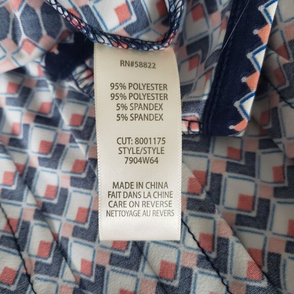 Max Studio XL Sleeveless Geometric Print Fit & Flare Stretchy Dress Pink Blue - Picture 11 of 13